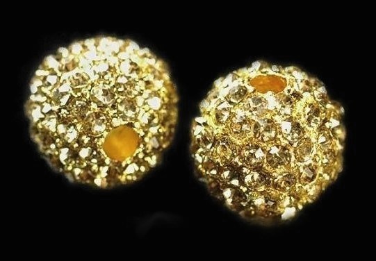 Kula z cyrkoniami Golden 12 mm ( złoty/cytryn )