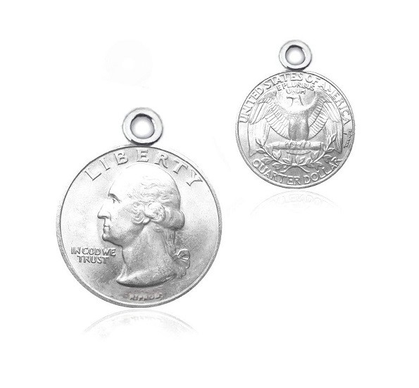 Zawieszka moneta 8 mm srebro 925 (M12 Dollar)