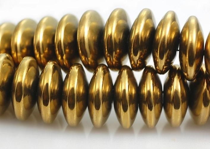 Hematyt  złoty  dyski 8 mm  - 10 szt