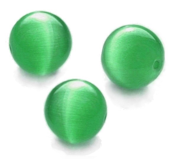 Kocie oko  kule 10 mm - 4 szt  (zielone)