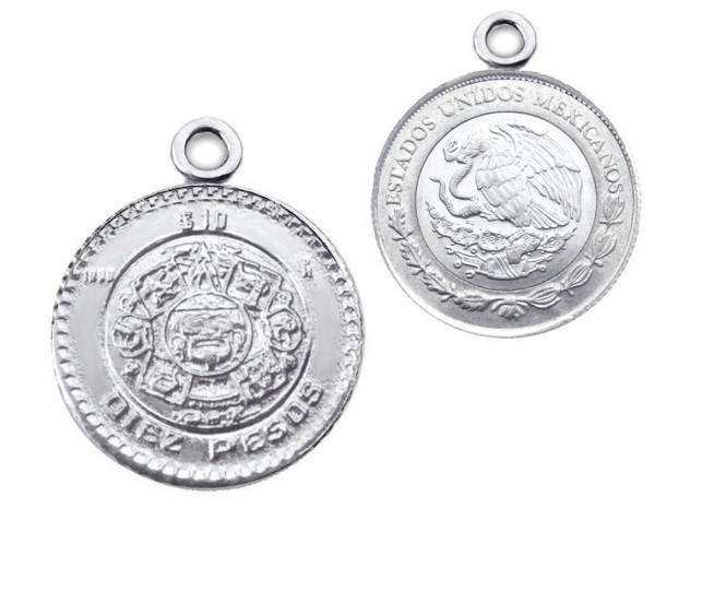 Zawieszka moneta 10 mm srebro 925 ( M 15 )