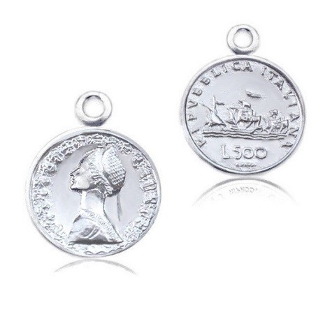 Zawieszka moneta 8 mm srebro 925 (M13)