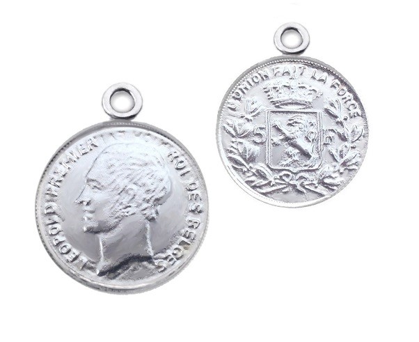 Zawieszka moneta 10 mm srebro 925 ( M 16 )