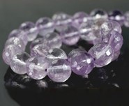 Ametyst  fasetowane kule 9 - 8  mm - sznur