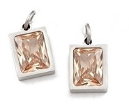 Stal chirurgiczna prostokąt z cyrkonią (Topaz)