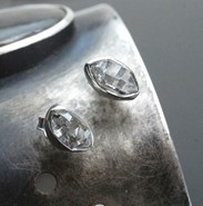 Herkimer diament kolczyki  srebro 925 (K4)