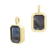 Labradoryt zawieszka oktagon srebro 925  (Z15)