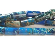 Jaspis cesarski walce 12 mm  - sznur (niebieski)