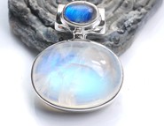 Kamień księżycowy wisiorek srebro 925 (W1)