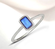 Labradoryt  pierścionek prostokąt 6 mm  (R8)