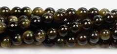 Obsydian kule 4 mm - sznur