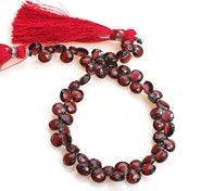 Granat  - fasetowane briolette cebulka