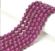 Jadeit  kule 8 mm  - sznur (cyklamen)