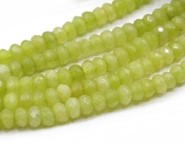 Jadeit  fasetow. oponki 4 mm - sznur (limonkowy)