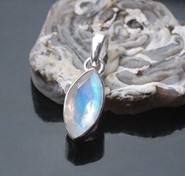 Kamień księżycowy wisiorek markiza srebro 925 (W2)