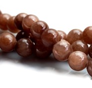 Jadeit  kule 6 mm - sznur (mahoniowy)