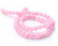 Jadeit  kule 6 mm  - sznur (  róż 3)