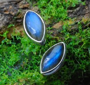 Labradoryt kolczyki  srebro 925 (K2)