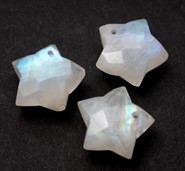 Kamień księżycowy fasetowana gwiazdka  - zawieszka