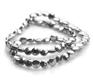 Hematyt srebrny fasetowane pastylki 6 mm  - sznur