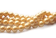 Perła muszlowa kule 6 mm - sznur ( złocisty )