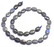 Labradoryt - fasetowane owale 12 mm - sznur