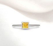 Cytryn pierścionek kwadrat 4 mm  (R7)