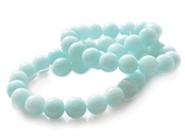 Jadeit kule 8 mm  - sznur ( błękitny)