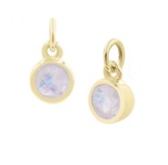 Kamień księżycowy zawieszka koło srebro Z10