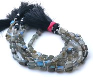 Labradoryt - fasetowane bryłki  - sznur ( 3)