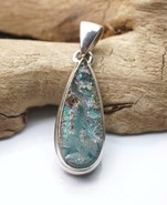 Szkło antyczne wisiorek srebro 925  ( W3)