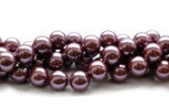 Perła muszlowa kule 6 mm - sznur (burgundowy)