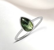 Serafinit pierścionek migdał 9 mm  (R7)