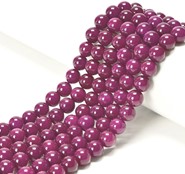 Jadeit  kule 8 mm  - sznur (cyklamen)