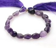 Ametyst  fasetowane bryłki  - sznur 20 cm (IN)