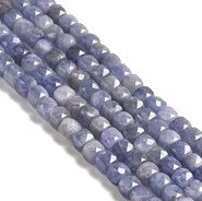 Tanzanit fasetowane kostki 4 mm - sznur