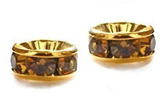 Oponki z cyrkoniami 8 mm Golden - 2 szt