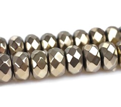 Hematyt  fasetowane oponki 6 mm - sznur (pirytowy)