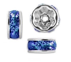 Oponki z cyrkoniami 8 mm  Cobalt  - 2 szt