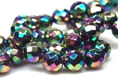 Hematyt  tęczowy kule fasetowane 6 mm - sznur