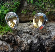 Cytryn łezki kolczyki  srebro 925 K4)