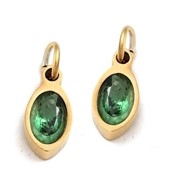 Stal chirurgiczna owal z cyrkonią (Szmaragd)