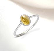 Kwarc z rutylem pierścionek owal 6 mm  (R7)