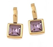 Stal chirurgiczna kwadrat z cyrkonią ( Ametyst )
