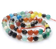 Agat fasetowane bryłki 6 mm - sznur