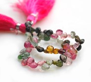 Turmalin fasetowane briolette cebulka - sznur