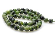 Nefryt  fasetowane kule  8 mm -sznur