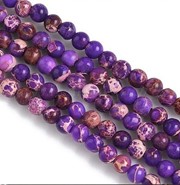 Jaspis cesarski  kule 4 mm - sznur ( purpurowy )
