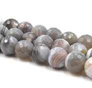 Agat botswana fasetowane kule 8 mm - sznur