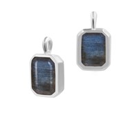 Labradoryt zawieszka oktagon srebro 925  (Z15)